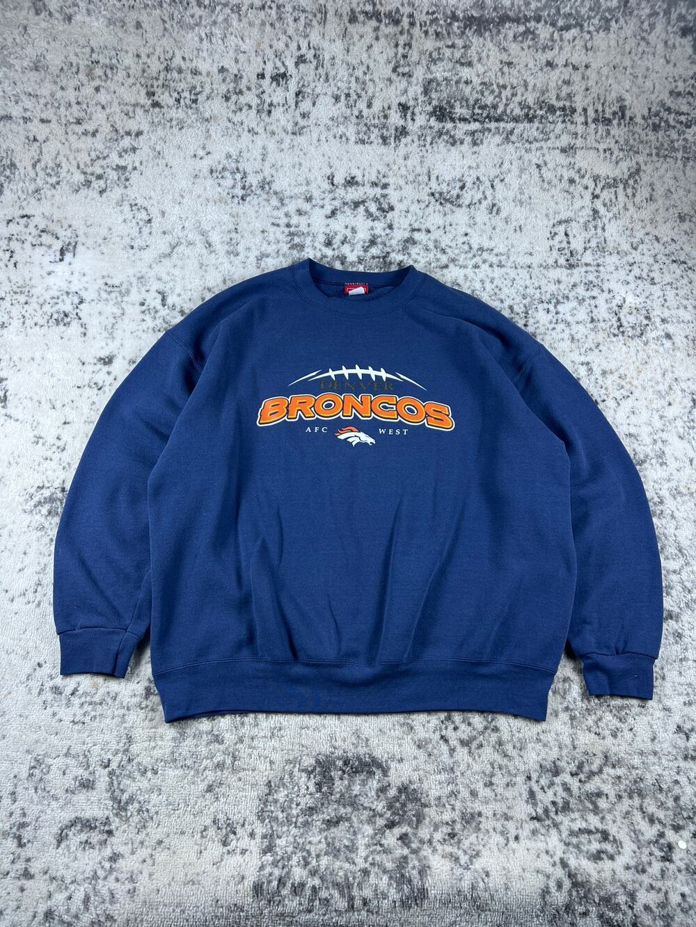 Vintage Denver Broncos Sweatshirt XL Navy Blue NFL Football Sportswear